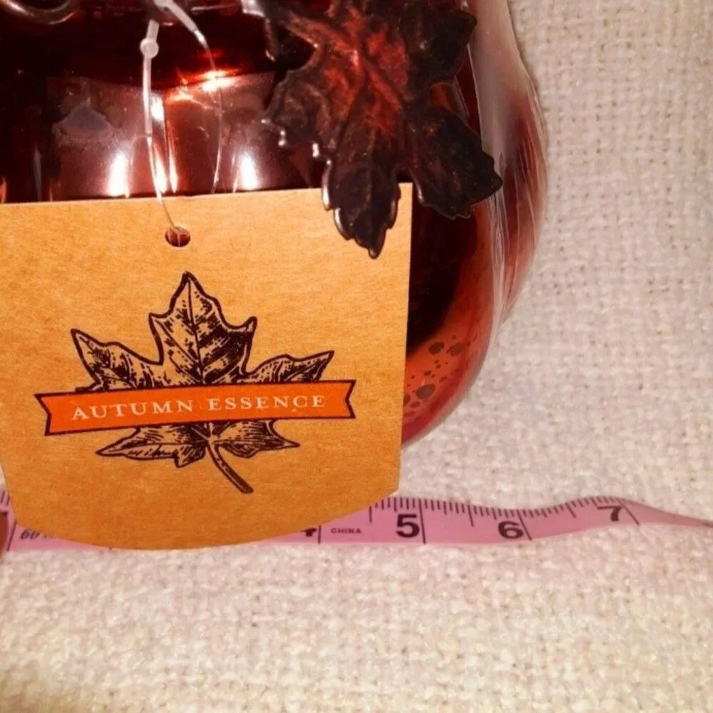 Autumn Essence Large Gourd Mercury Glass Tealight Candle Holder Set